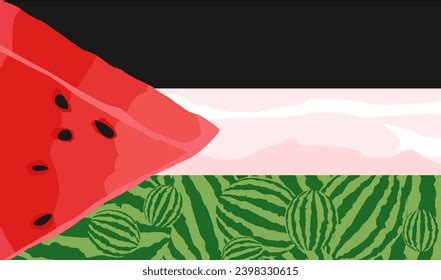 Watermelon Palestine Flag Watermelon Became Symbol Stock Vector (Royalty Free) 2398330615 ...