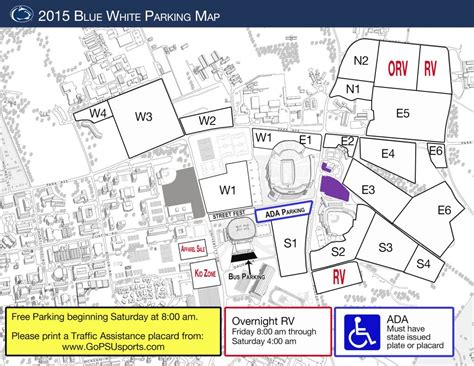 Blue-White Parking Info : Steve Jones Show Throughout Penn State Stadium Parking Map - Printable Map