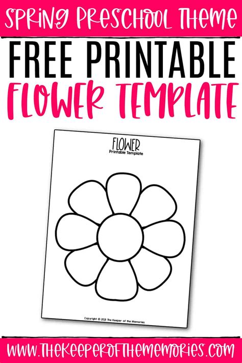 Free Printable Flower Template - The Keeper of the Memories