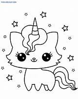 Dibujo De Gato Unicornio Para Colorear  Wonder Daycom Unicornios sketch template