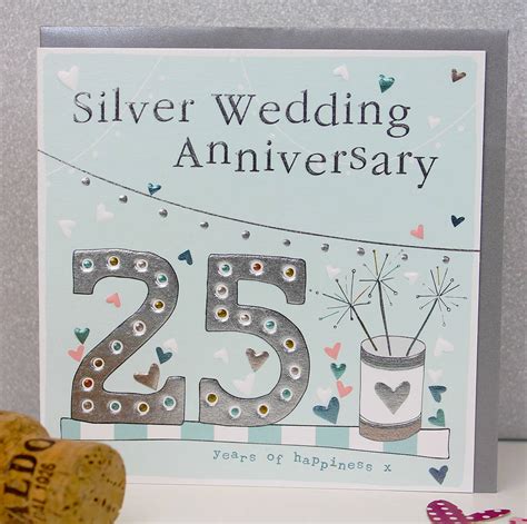 25th Wedding Anniversary Greetings Card By Molly Mae | notonthehighstreet.com