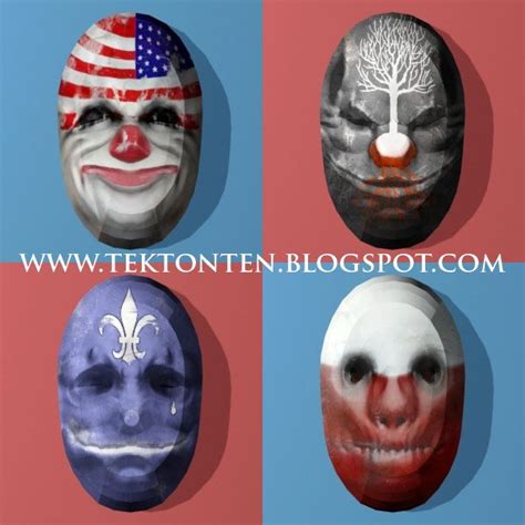 Papercraft Payday the Heist Masks | Tektonten Papercraft