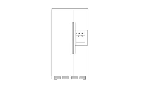 Elevation Design of Double Door Refrigerator AutoCAD Block - Cadbull