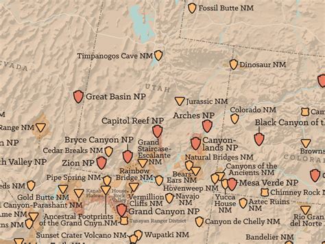 US National Parks & National Monuments Map 18x24 Poster - Best Maps Ever