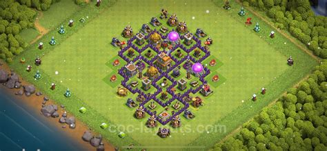 Trophy (Defense) Base TH7 with Link, Anti 3 Stars, Hybrid - Clash of ...