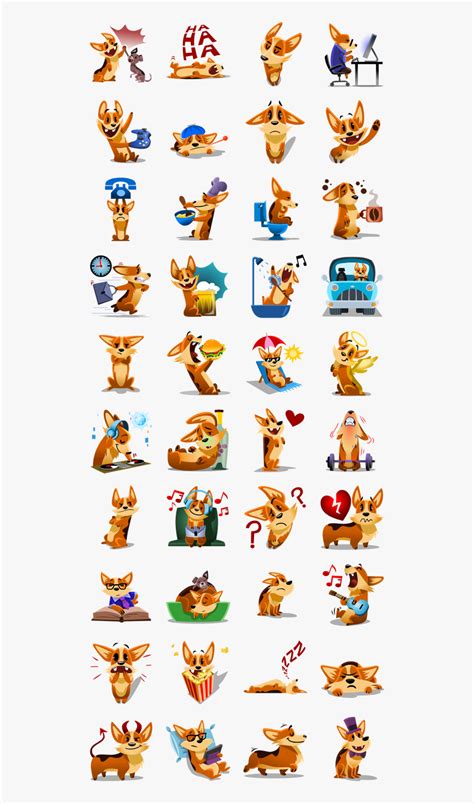 Corgi Stickers Messenger, HD Png Download - kindpng