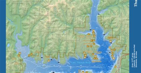 Thunderbird Lake Map - Lakes Of Oklahoma online book | Fishing and Camping | Pinterest