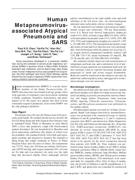 (PDF) Human Metapneumovirus-associated Atypical Pneumonia and SARS ...