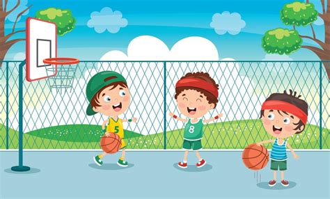 Little Kid Playing Basketball 2956572 Vector Art at Vecteezy