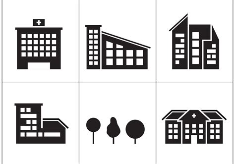 Hospital Building Icons 84656 Vector Art at Vecteezy