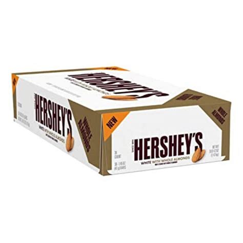 Hershey’s White Chocolate With Whole Almonds Candy Bars ...