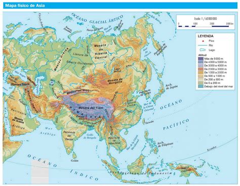 Ásia | mapa físico | 1500×1166px. | Mapa de asia, Mapa fisico, Mapa ...