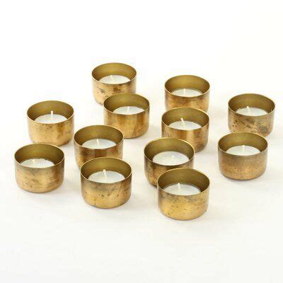 Mercer41 12 Piece Metal Tealight Holder Set Color: Vintage Gold ...