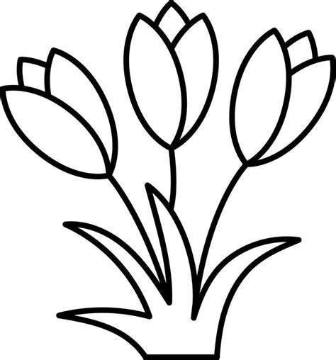 Tulip Flower Outline Icon Vector 5163244 Vector Art at Vecteezy