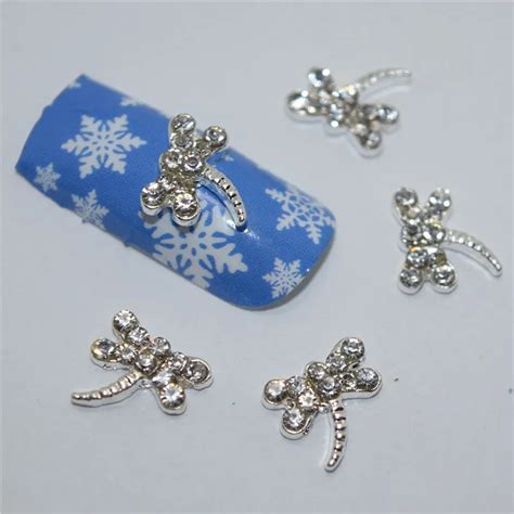 10psc New Animal dragonfly 3D Nail Art Decorations,Alloy Nail Charms,Nails Rhinestones Nail ...