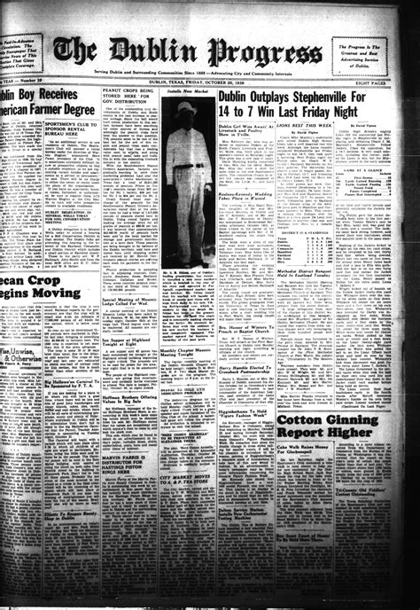 The Dublin Progress (Dublin, Tex.), Vol. 51ST YEAR, No. 39, Ed. 1 Friday, October 20, 1939 - The ...