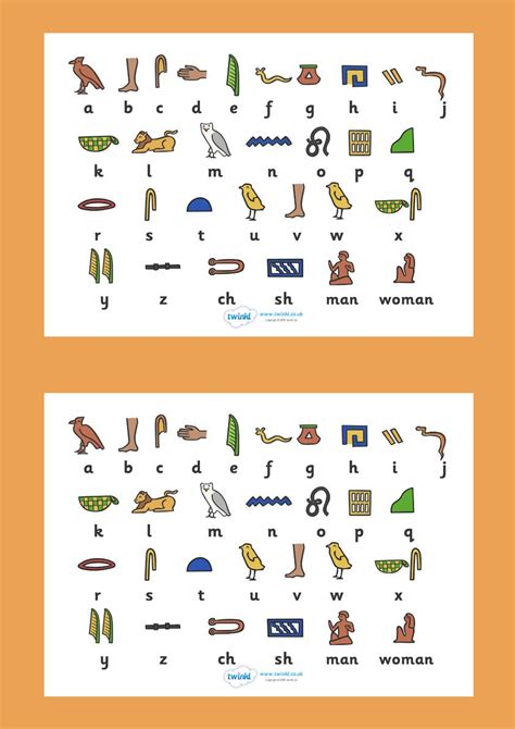 Free Printable Hieroglyphics Worksheets - Printable Templates