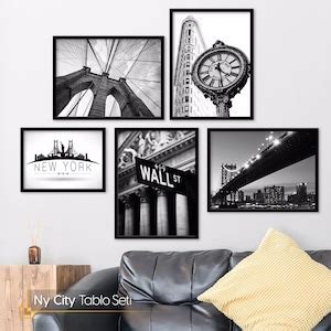 Printable New York Cityscape Wall Art Set of 5 Wall Street - Etsy