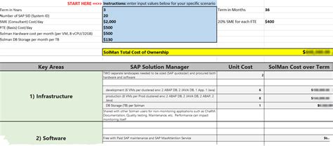 SAP Solution Manager TCO Calculator