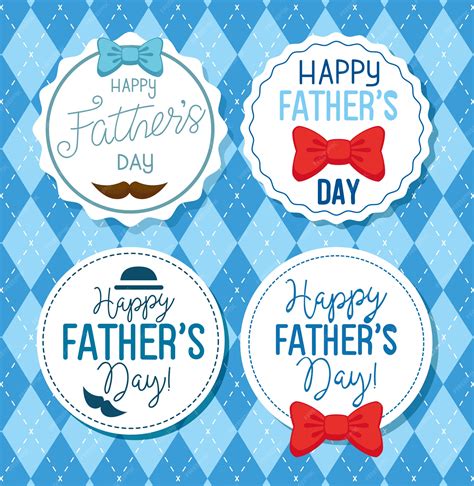 Ser tarjetas de feliz dia del padre con decoracion | Vector Premium