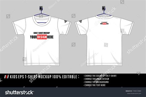 Kids T Shirt Mockup Front Back Stock Vector (Royalty Free) 1799510989 ...