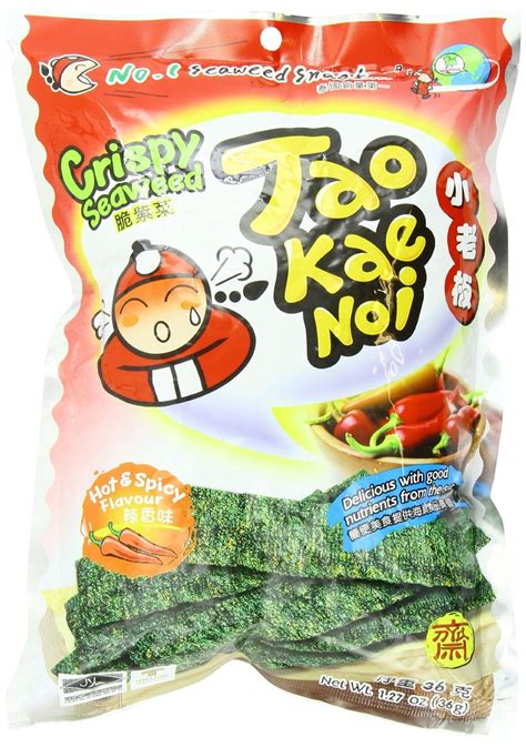 Buy Tao Kae Noi Seaweed Snacks, Cri Seaweed, Hot and Spicy Flavor (Pack of 6) Online at ...