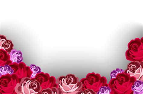 Red flower - pink flower border assorted on a white background. Valentine's Day, Mother's and ...