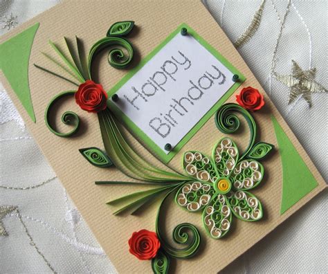 Happy Birthday Card Handmade Quilling Card Quilled