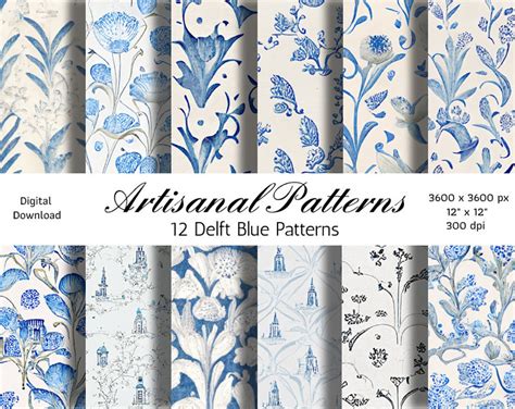 12 Delft Blue Seamless Patterns - Etsy