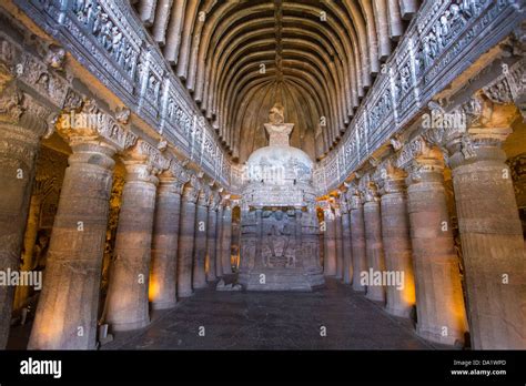 Cave 26, Ajanta Buddhist Caves, India Stock Photo - Alamy