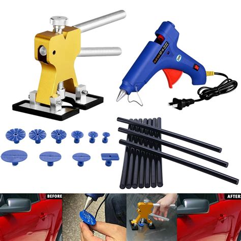 Auto Body Paintless Dent Repair Tool, Car Dent Puller with Glue Puller Tabs for Car Dent Removal ...