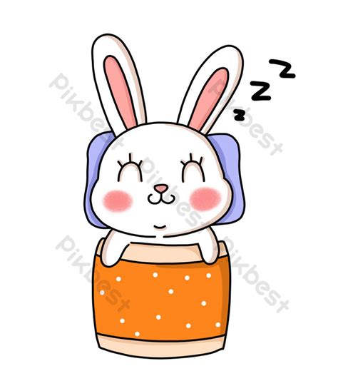 Drawing Cute Sleeping Rabbit PNG Images | PSD Free Download - Pikbest