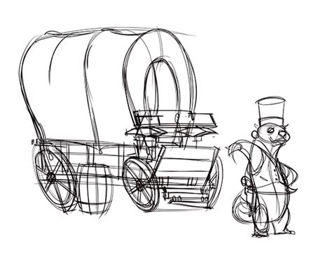 Covered Wagon Sketch at PaintingValley.com | Explore collection of Covered Wagon Sketch