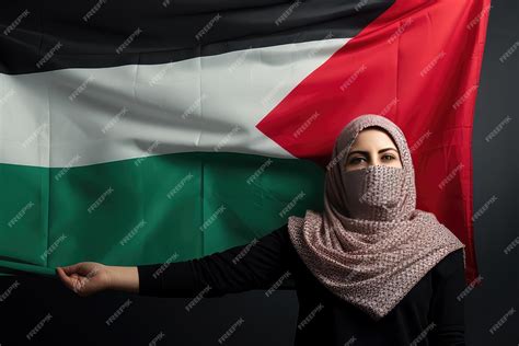 Premium AI Image | Palestine woman with Palestine flag fighting for freedom