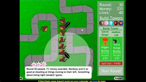 LETS PLAY BLOONS TOWER DEFENSE 1 - NO LIVES LOST- LEVELS 1-50 (BLOONS TD) - YouTube