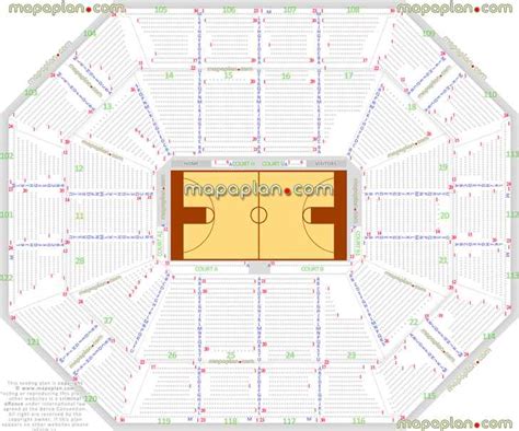 Mohegan Sun Arena seat & row numbers detailed seating chart, Uncasville - MapaPlan.com