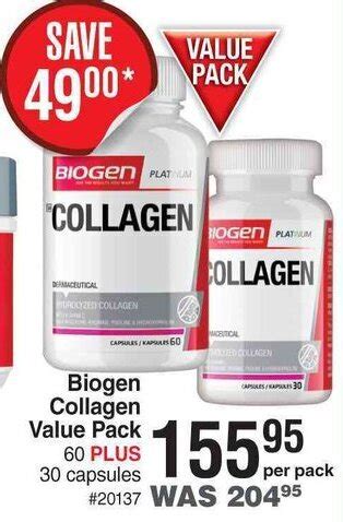 Biogen Collagen Value Pack 60 Plus 30 Capsules offer at Dis-Chem