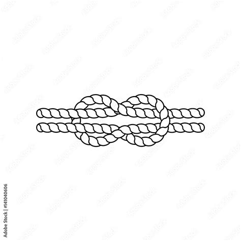 Nautical rope knots. Marine rope. Tying the knot. Vector illustration ...