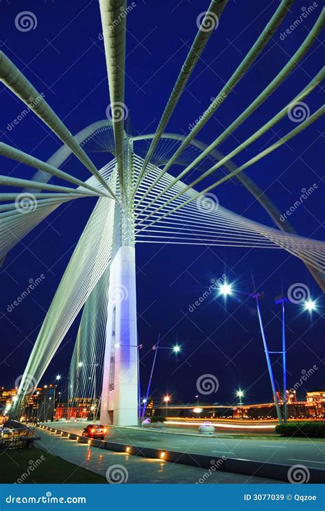 Hanging bridge stock image. Image of design, road, night - 3077039