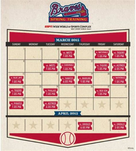 Atlanta Braves Spring Training Schedule Announced! - Magical DIStractions