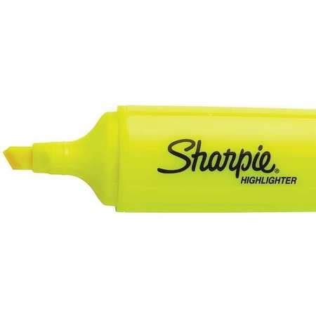 Sharpie Highlighter, Wide Barrel, Yellow, PK12 25005 | Zoro