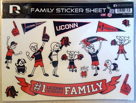 UConn Huskies NEW LOGO Family Spirit Window Stickers Decal University ...