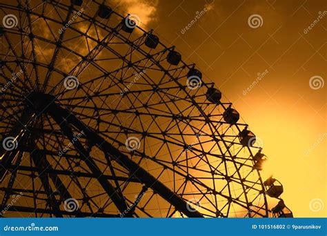 Ferris Wheel Silhouette during Sunset Stock Photo - Image of fair, light: 101516802