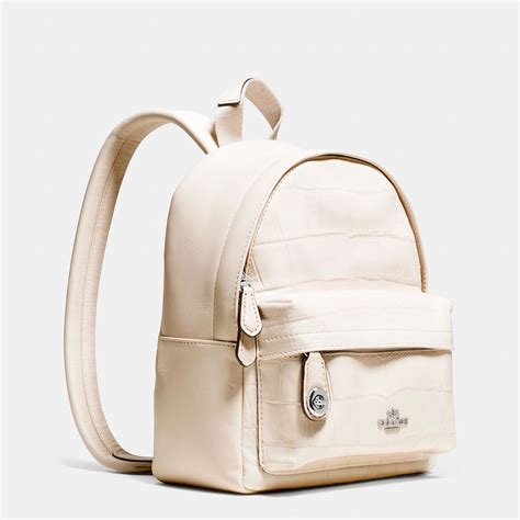 Lyst - Coach Mini Campus Backpack In Croc Embossed Leather in White