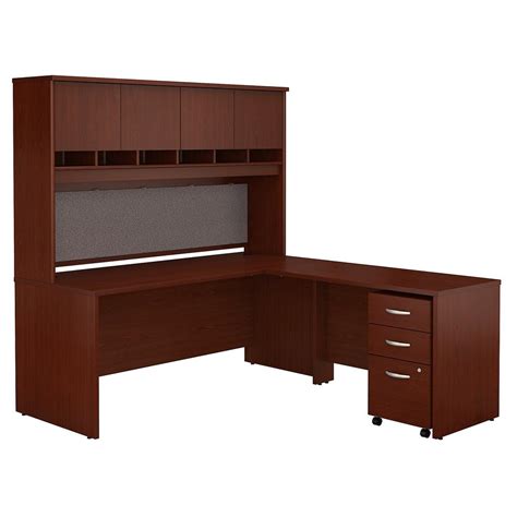 Series C 72W L Shaped Desk with Hutch and Mobile File Cabinet | eBay