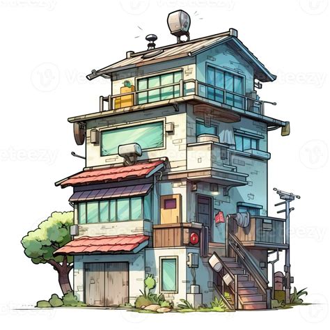 House anime style, House white background high quality ai image generated 27123121 Stock Photo ...