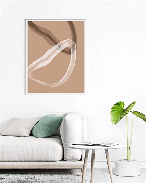 Abstract Shapes Drawing in Brown - ahmoy wall art