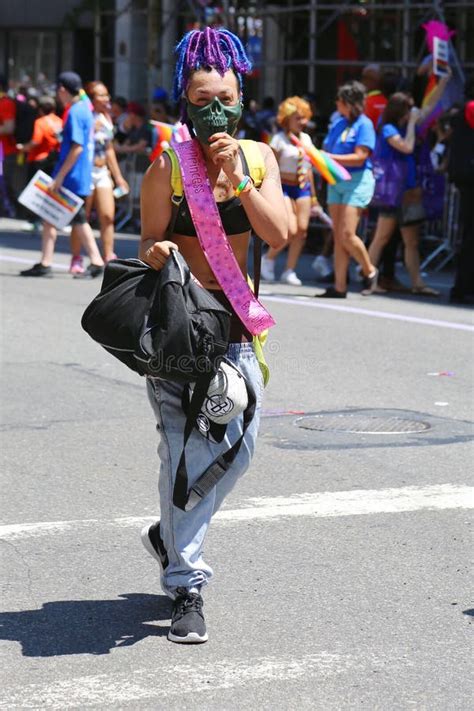 LGBT Pride Parade Participant in New York City Editorial Photo - Image ...