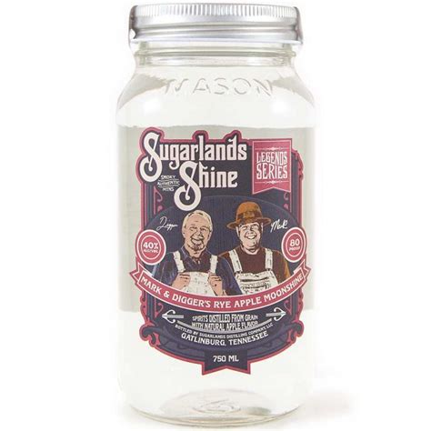 SUGARLANDS SHINE MOONSHINE MARK & DIGGERS RYE APPLE TENNESSEE 750ML ...