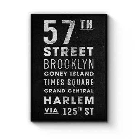 New York Street Names Sign Urban Wall Art Print Poster Framed | Etsy